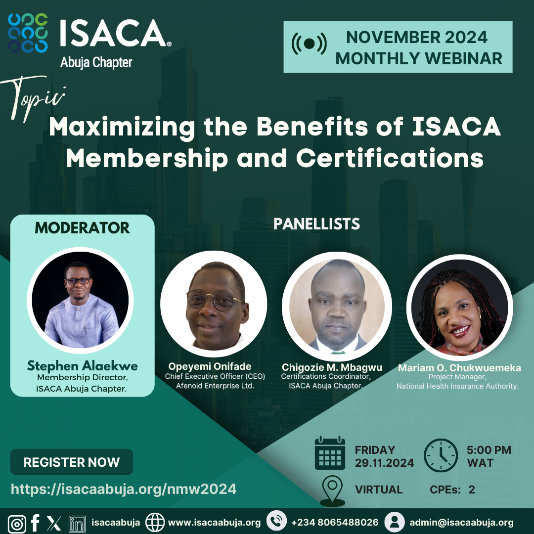 ISACA Abuja November 2024, Monthly Webinar